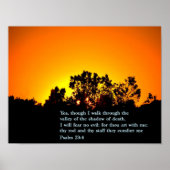 Psalm 23:4 Sonnenuntergang Poster (Vorne)