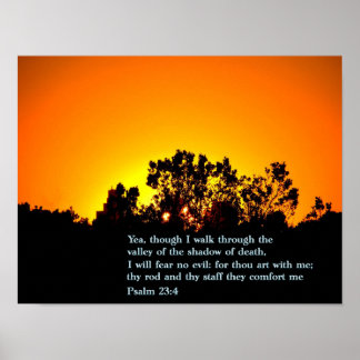 Psalm 23:4 Sonnenuntergang Poster