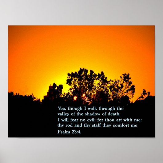 Psalm 23:4 Sonnenuntergang Poster (Vorne)