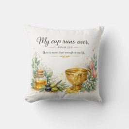 Psalm 23:5 Bible Verse, Messianic Jewish Decor Kissen