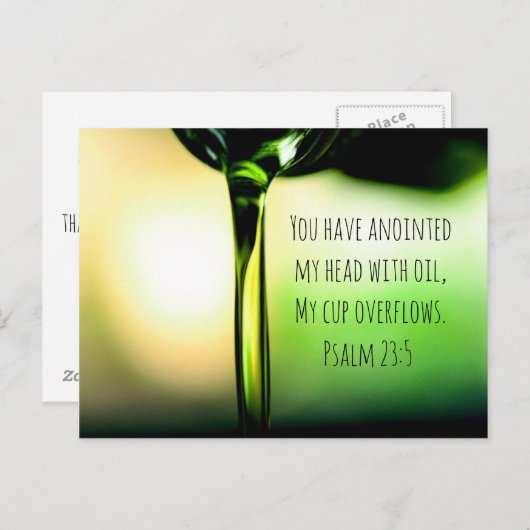 Psalm 23:5 Du hast mir den Kopf mit Öl gesalbt Postkarte (Vorne/Hinten)