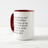 Psalm 23:6 Benutzerdefinierte Schrift Zwei-Tonen-K Tasse (Vorderseite Links)