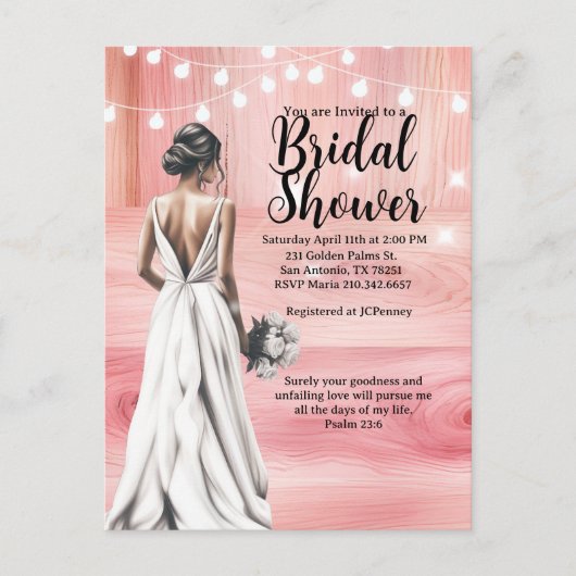 Psalm 23:6 Bridal Shower Invitation Postkarte (Vorderseite)