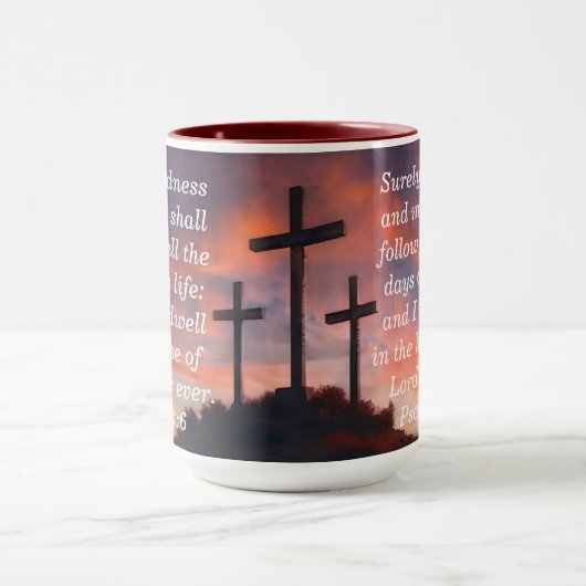 Psalm 23:6 Custom Scripture Faith Coffee Tasse (Zentrum)