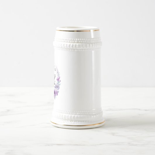 Psalm 23:6 Lila Blütenblüte Bierglas (Mittel)