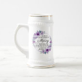 Psalm 23:6 Lila Blütenblüte Bierglas (Links)