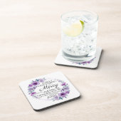 Psalm 23:6 Lila Blütenblüte Getränkeuntersetzer (Rechte Seite)