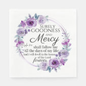 Psalm 23:6 Lila Blütenblüte Serviette (Vorderseite)