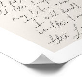 Psalm 23:6 Minimal Boho Beige Arch Script Poster (Ecke)