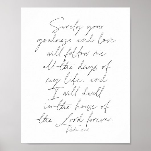 Psalm 23:6 Skript Poster (Vorne)