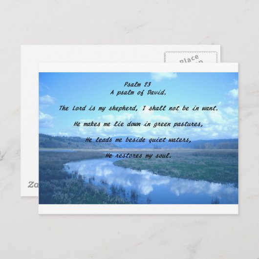 Psalm 23 A psalm von David.T Postkarte (Vorne/Hinten)
