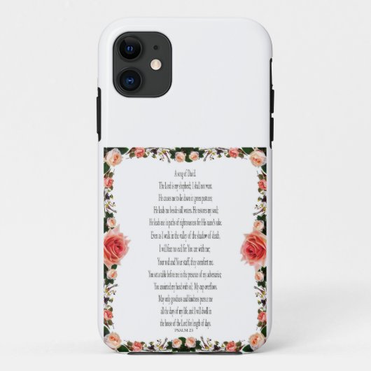 Psalm 23, A Song of David, Floral iPhone Fall Case-Mate iPhone Hülle (Rückseite)