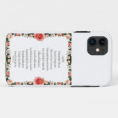 Psalm 23, A Song of David, Floral iPhone Fall Case-Mate iPhone Hülle (Rückseite (Horizontal))