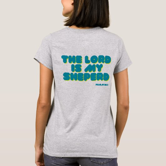 Psalm 23 aquamarine Schrift FrauenShirt T-Shirt (Rückseite)