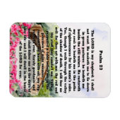 Psalm 23 Aquarellbrücke, rosa Blume Magnet (Horizontal)