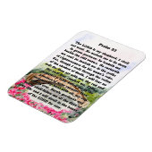 Psalm 23 Aquarellbrücke, rosa Blume Magnet (Linke Seite)