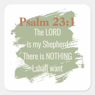 Psalm 23 Aufkleberbogen Quadratischer Aufkleber