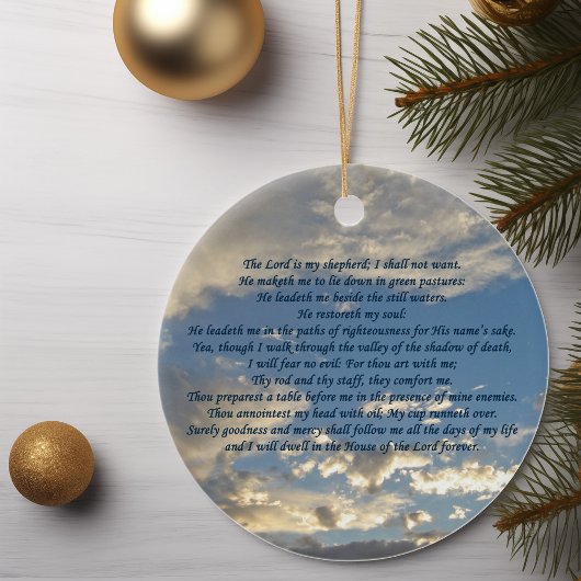 Psalm 23 Beautiful Bible Verse Christian Keramik Ornament
