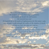 Psalm 23 Beautiful Bible Verse Christlich Blue Sky Aufkleber (Vorderseite)