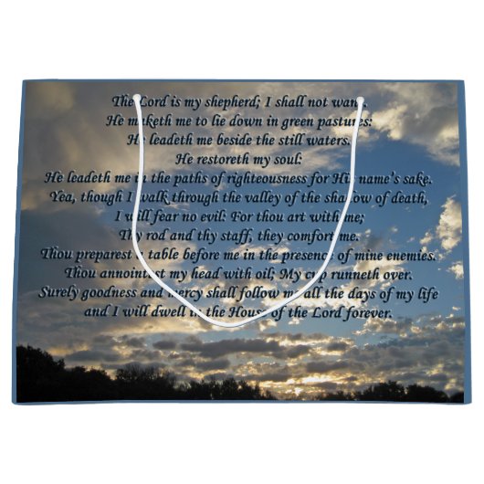 Psalm 23 Beautiful Bible Verse Christlich Große Geschenktüte (Vorderseite)