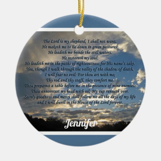 Psalm 23 Beautiful Bible Verse Christlich Keramik Ornament (Vorne)