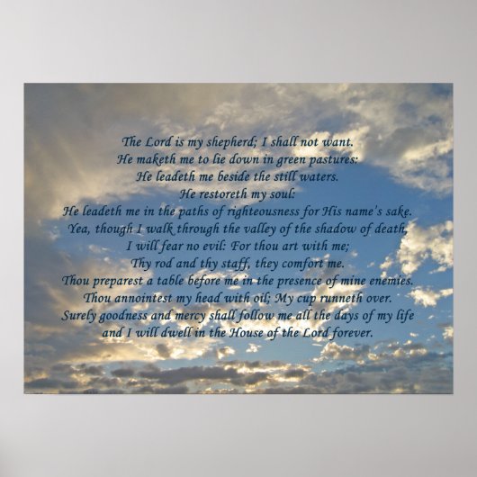 Psalm 23 Beautiful Bible Verse Christlich Poster (Vorne)
