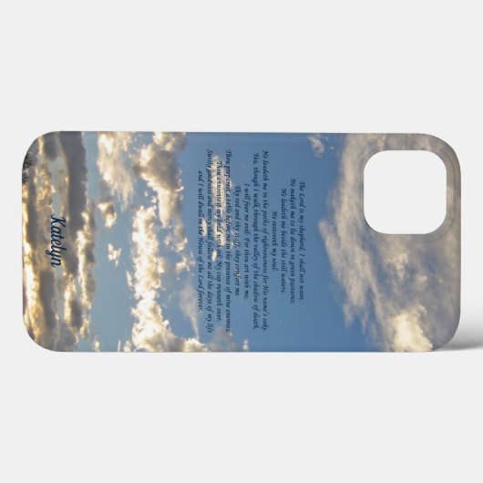 Psalm 23 Beautiful Bible Verse Custom Christlich Case-Mate iPhone Hülle (Rückseite (Horizontal))