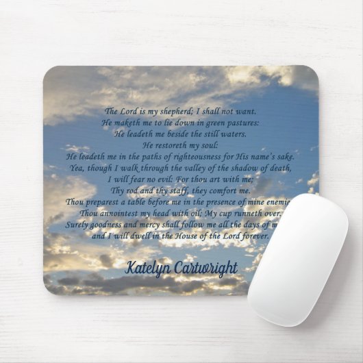 Psalm 23 Beautiful Bible Verse Custom Christlich Mousepad (Mit Mouse)