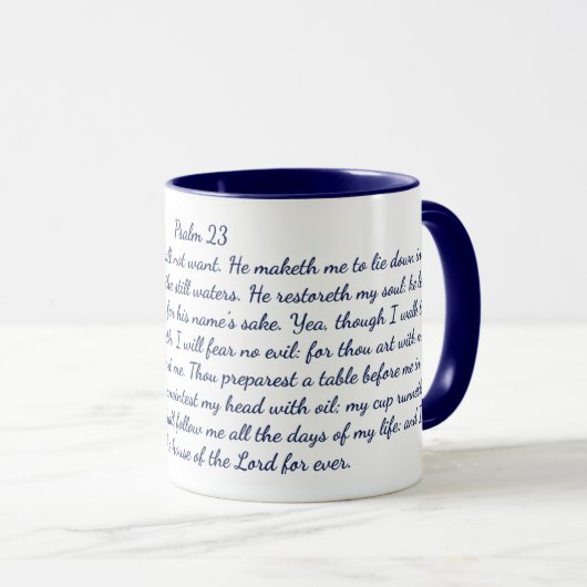 Psalm 23 Bibel Verse Klassische Tasse, 11 oz Kaffe Tasse (VorderseiteRechts)