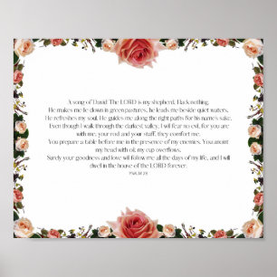 Psalm 23, Bibel Verse, Schriftendekoration, The LO Poster