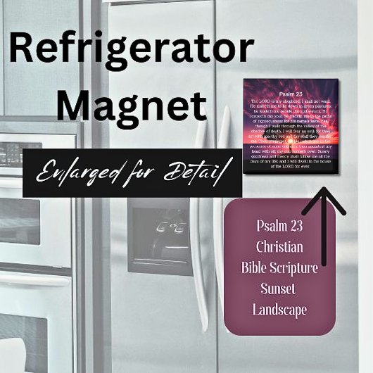 Psalm 23 Bibel Verse Sonnenuntergang Baum Magnet