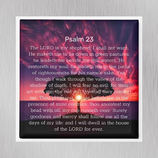 Psalm 23 Bibel Verse Sonnenuntergang Baum Magnet