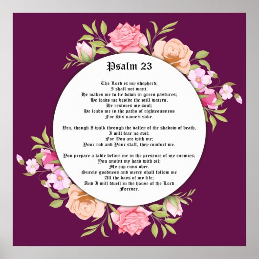 Psalm 23 Bibelschrift Gicleé Poster (Vorne)