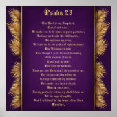 Psalm 23 Bibelschrift Gold Feathers Gicleé Poster (Vorne)