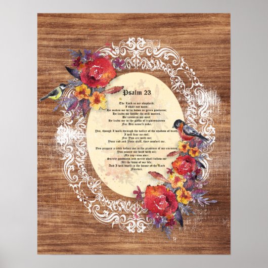 Psalm 23 Bibelschrift Text erschüttert Holz Poster (Vorne)