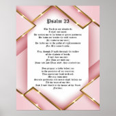 Psalm 23 Bibelschrift Text mit Rosa und Gold P Poster (Vorne)
