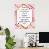 Psalm 23 Bibelschrift Text mit Rosa und Gold P Poster (Heimbüro)