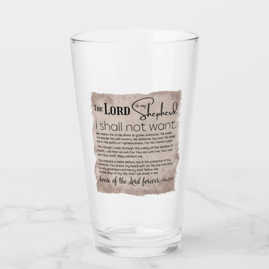 Psalm 23 Bibelschrift Vintages Papier Glas (Vorderseite)