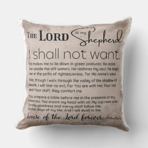 Psalm 23 Bibelschrift Vintages Papier Kissen