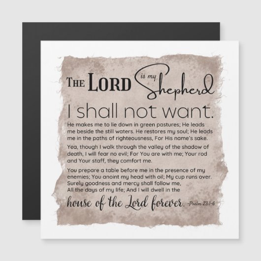 Psalm 23 Bibelschrift Vintages Papier Magnetkarte (Vorne/Hinten)