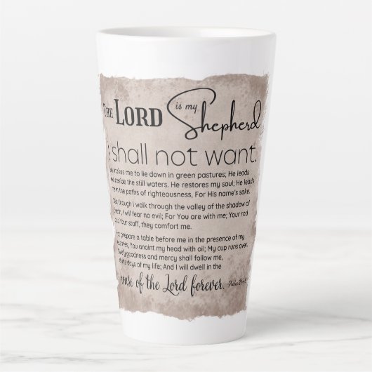 Psalm 23 Bibelschrift Vintages Papier Milchtasse (Vorderseite)