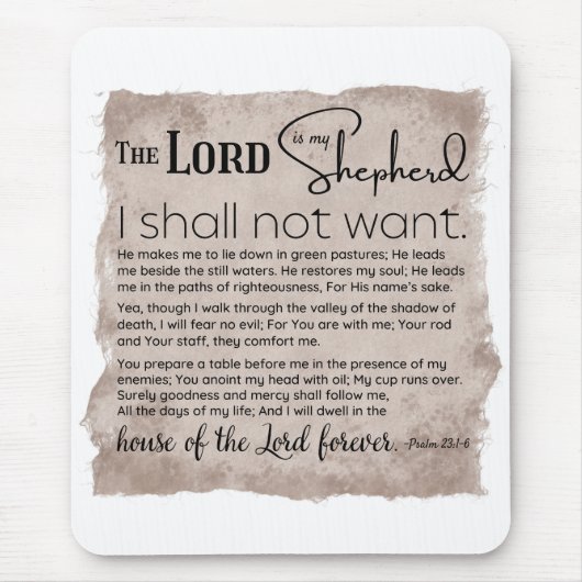 Psalm 23 Bibelschrift Vintages Papier Mousepad (Vorne)