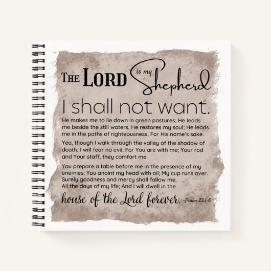 Psalm 23 Bibelschrift Vintages Papier Notizblock (Vorderseite)