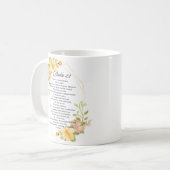 Psalm 23 Bibelschrift Yellow Floral Frame Kaffeetasse (Vorderseite Links)