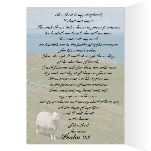 Psalm 23 Bibelverse, Irish Sheep Field Card (Innen (Links))