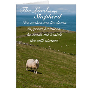 Psalm 23 Bibelverse, Irish Sheep Field Card