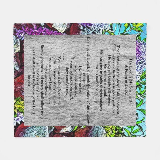 Psalm 23 biblical quote fleecedecke (Vorderseite (Horizontal))
