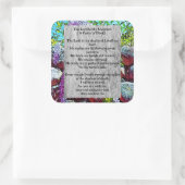 Psalm 23 biblical quote quadratischer aufkleber (Tasche)