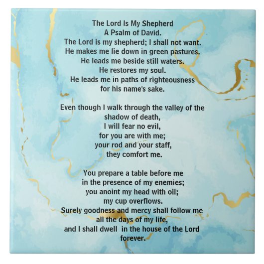 Psalm 23 biblical quotes fliese (Vorderseite)