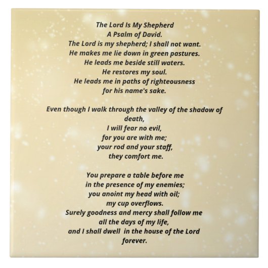 Psalm 23 biblical quotes fliese (Vorderseite)